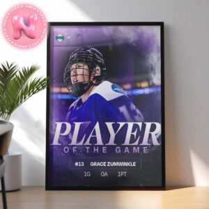 Number 13 Grace Zumwinkle From Minnesota Frost Has Recording The Fastest Goal In PWHL History NHL Home Decor Poster Canvas