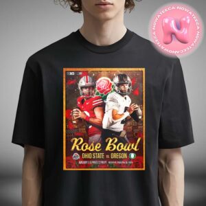 Ohio State Buckeyes Vs Oregon Ducks Matchup Rose Bowl At Rose Bowl Stadium In Pasadena Ca On January 1st 2025 Unisex T-Shirt