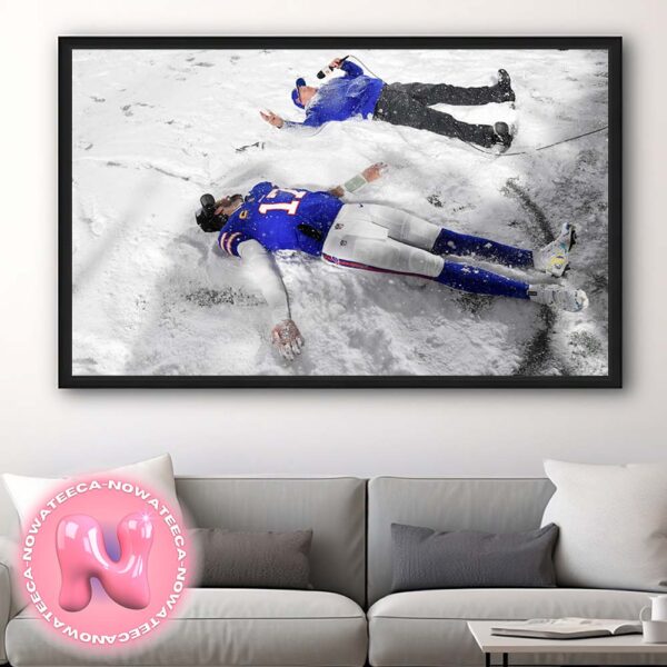 Postgame Snow Angels For Josh Allen And Coach McDermott From Buffalo Bills NFL Playoffs Home Decor Poster Canvas