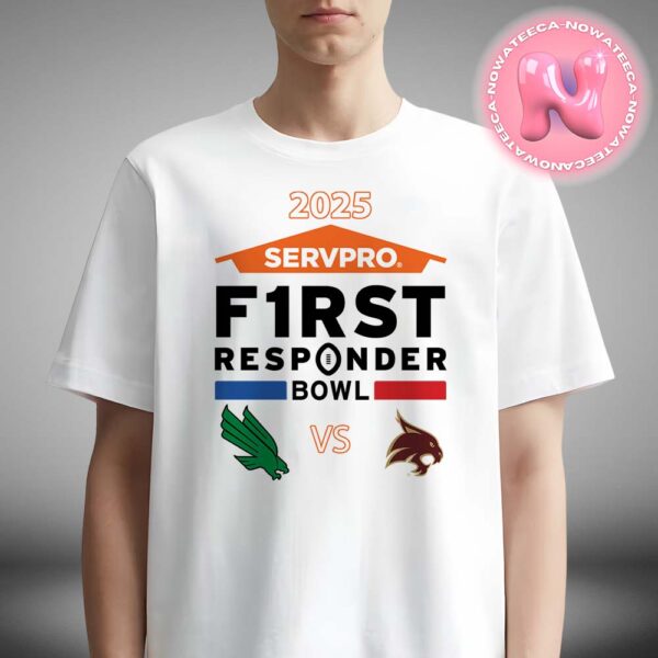 Servpro First Responder Bowl 2025 North Texas Mean Green Versus Texas State Bobcats Matchup In Dallas Texas On Jan 3 2025 Unisex T-Shirt