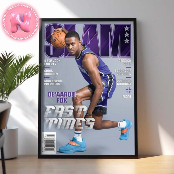 Silver Metal SLAM 253 De’Aaron Fox Fast Times Sacramento Kings Home Decor Poster Canvas