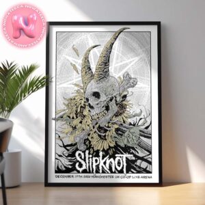 Slipknot 2024 Tour Manchester Poster For December 17th 2024 At UK Co-Op Live Arena Home Decor Poster Canvas