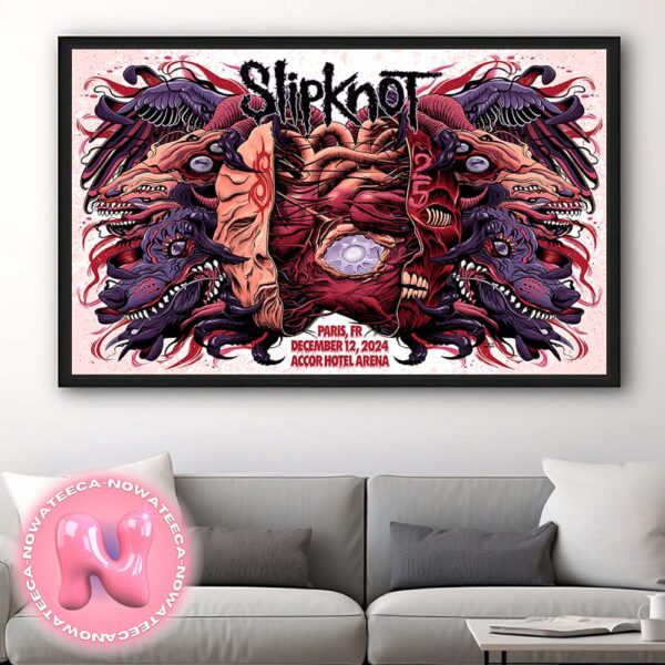 Slipknot 25th Anniversary Live Show Poster For Accor Hotel Arena In Paris FR On Decemvber 12th 2024 Home Decor Poster Canvas