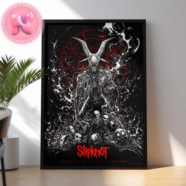 Slipknot 25th Anniversary Tour Glasgow Live Show Music Poster For OVO Hydro In Glasgow Uk On December 15th 2024 Home Decor Poster Canvas