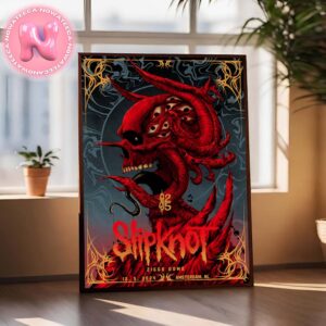 Slipknot 25th Annivesary Tour 2024 Poster For Ziggo Dome Amsterdam NL On December 5 2024 Home Decor Poster Canvas