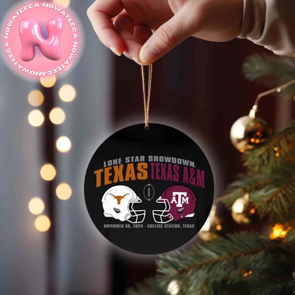 Texas AM Aggies Vs Texas Longhorns On November 30th 2024 At College Station In Texas Lone Star Showdown Matchup NFL Christmas Tree Decorations Ornament