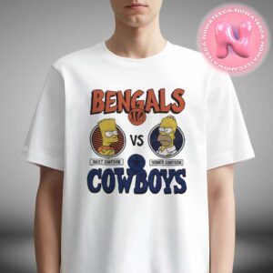 The Simpsons Bart Cincinnati Bengals Vs Homer Dallas Cowboys NFL Unisex T-Shirt