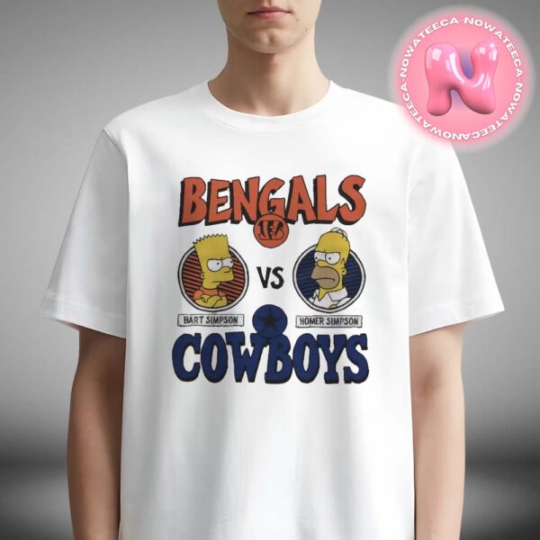 The Simpsons Bart Cincinnati Bengals Vs Homer Dallas Cowboys NFL Unisex T-Shirt