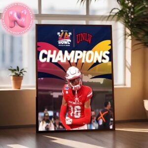 The UNLV Rebels Are Champions Of The 2024 Art Of Sport LABowl Hosted By Gronk NCAA Divison Home Decor Poster Canvas