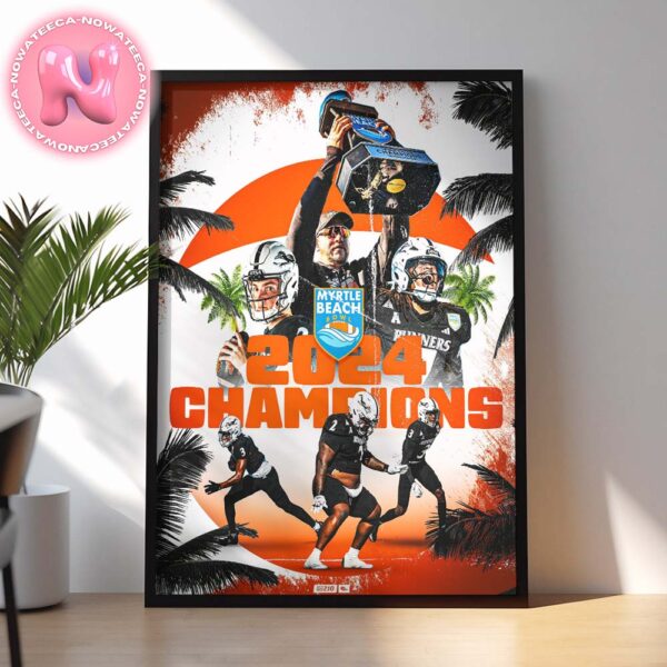 UTSA Roadrunners 2024 Myrtle Beach Bowl Champions NCAA Division Home Decor Poster Canvas