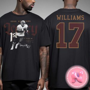 Washington Commanders Doug Williams Mitchell And Ness Black Legacy Graphic Two Sides Unisex T-Shirt