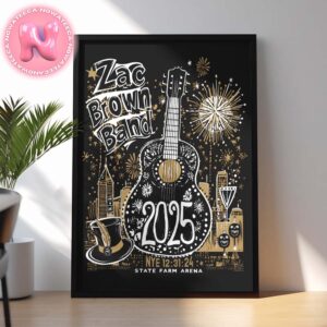 Zac Brown Band Live Show Music Poster For State Farm Arena In Atlanta GA NYE On December 31 2024 Home Decor Poster Canvas