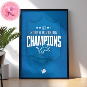 2024 North Division Champions Detroit Lions NFL Playoffs Season Home Decor Poster Canvas