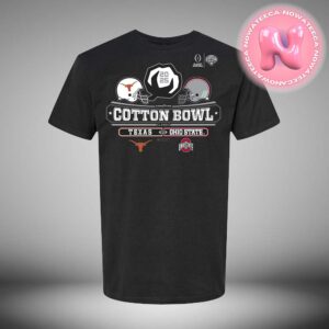 2025 Cotton Bowl Ohio State Buckeyes Vs Texas Longhorns Matchup College Football Playoff Semifinal Helmet NCAA Division Head To Head Unisex T-Shirt