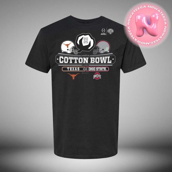 2025 Cotton Bowl Ohio State Buckeyes Vs Texas Longhorns Matchup College Football Playoff Semifinal Helmet NCAA Division Head To Head Unisex T-Shirt