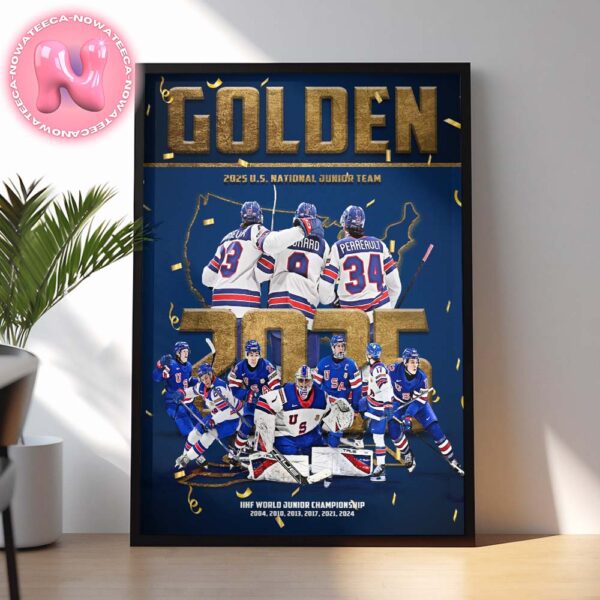 2025 US National Junior Team Champions Golden Back To Back World Junior Championship Home Decor Poster Canvas