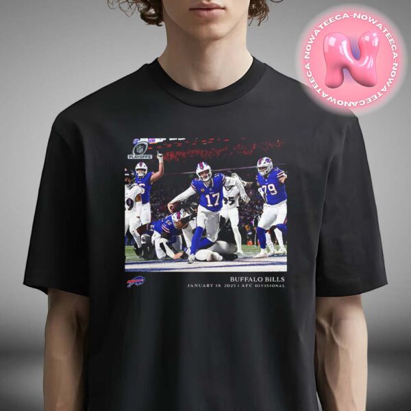 Buffalo Bills Josh Allen Black NFL Flash Features Divisional Round Unisex T-Shirt