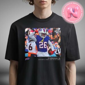 Buffalo Bills Ty Johnson Black NFL Flash Features Wild Card Unisex T-Shirt