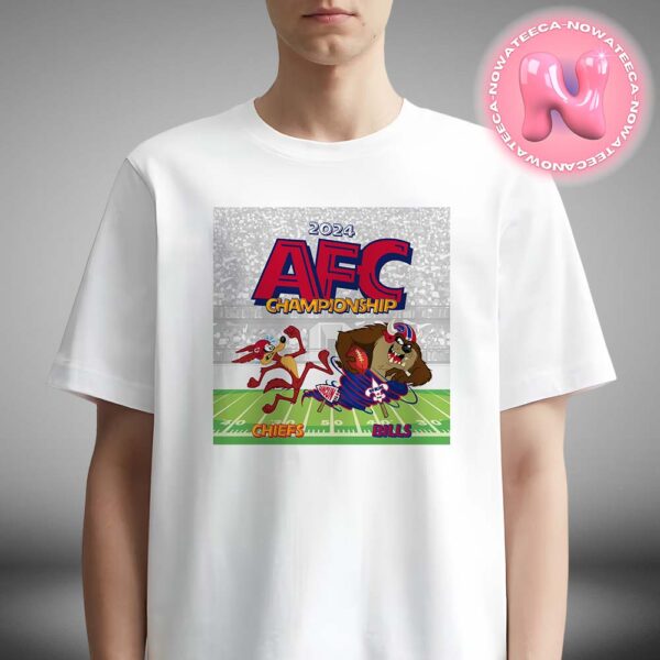 Buffalo Bills Vs Kansas City Chiefs 2024 AFC Championship Matchups Cartoon Style Unisex T-Shirt