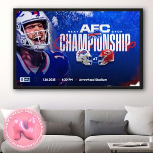 Buffalo Bills Vs Kansas City Chiefs 2024 AFC Championship Matchups NFL Playoffs Home Decor Poster Canvas