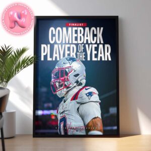 Christian Gonzalez New England Patriots Finalist Comeback Player Of The Year Home Decor Poster Canvas