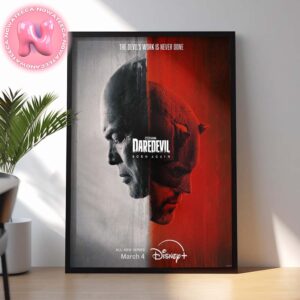 Daredevil Born Again First Official Poster The Devil’s Work Is Never Done Home Decor Poster Canvas