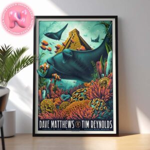 Dave Matthews With Tim Reynolds Live Show Music Concert Poster For Moon Place In Riviera Maya Mexico On January 26th 2025 Home Decor Poster Canvas