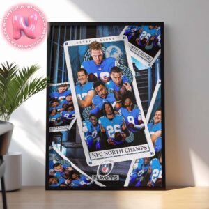 Detroit Lions 2024 NFC North Champions NFL Playoffs Season Home Decor Poster Canvas