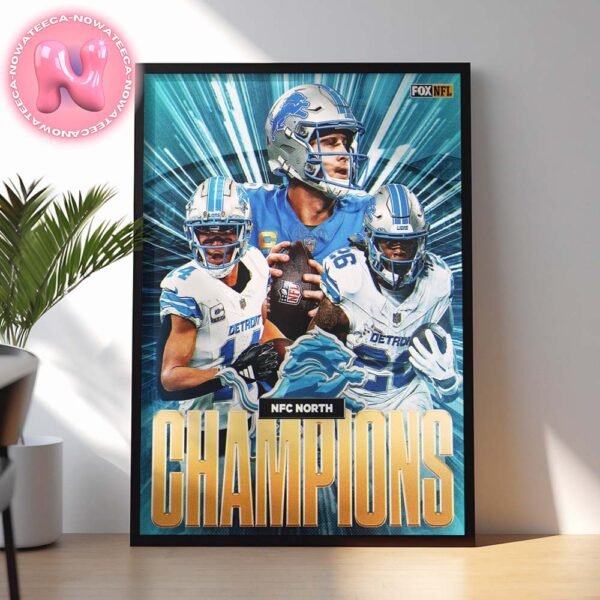 Detroit Lions Are The NFC North Division Champions 2024 NFL Season Playoffs Home Decor Poster Canvas