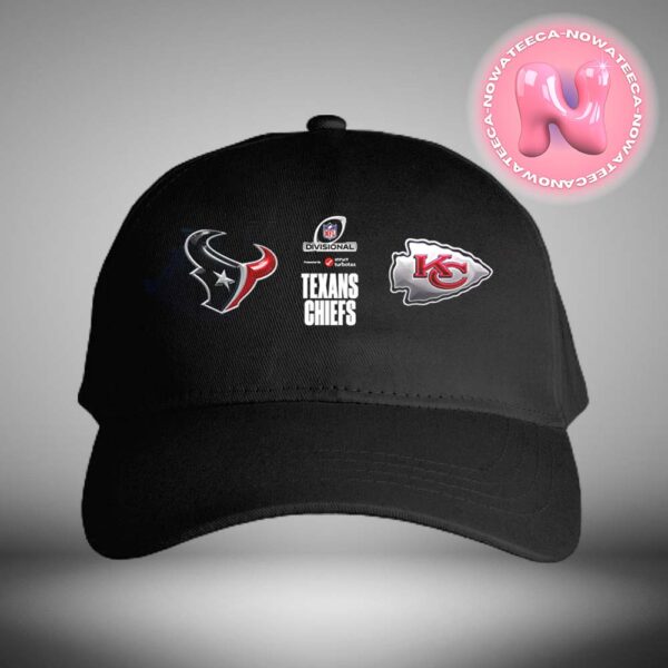 Houston Texans And Kansas City Chiefs Matchup 2025 AFC Divisional Round Head To Head Official Logo Teams Classic Cap Hat Snapback