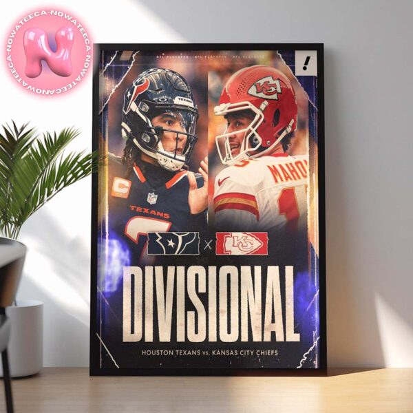 Houston Texans Vs Kansas City Chiefs Matchup AFC Division NFL Playoffs 2024 Home Decor Poster Canvas