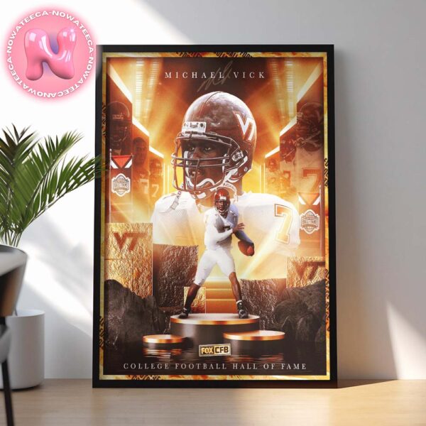 Michael Vick Has Been Inducted Into The 2025 College Football Hall Of Fame Home Decor Poster Canvas