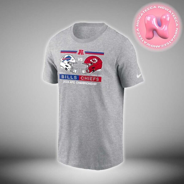 Nike Kansas City Chiefs Grey 2024 Conference Matchup Vs Buffalo Bills NFL Season Playoffs Unisex T-Shirt