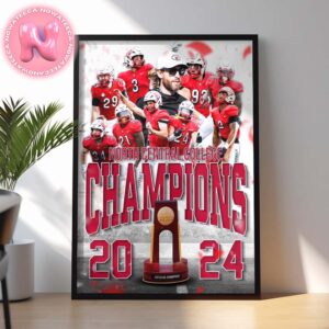 North Central College Cardinals Football Win 2024 NCAA DIII National Champions Locket Room Home Decor Poster Canvas