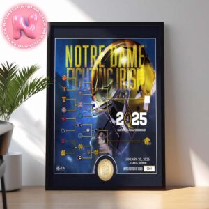 Notre Dame Fighting Irish 2025 CFP Championship NCAA Game Bronze Coin Photo Mint Limited Edition Of 5000 Home Decor Poster Canvas