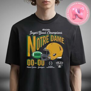 Notre Dame Fighting Irish Kelly Green 2025 Sugar Bowl Champions Football Score Unisex T-Shirt