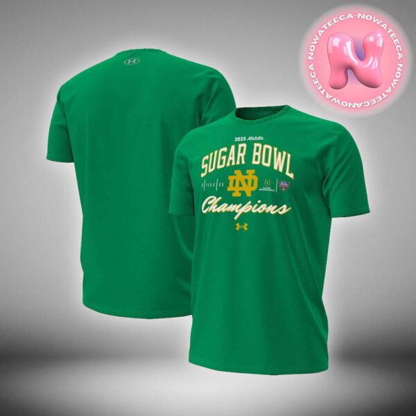 Notre Dame Fighting Irish Under Armour College Football Playoff 2025 Sugar Bowl Champions NCAA Division Two Sides Unisex T-Shirt