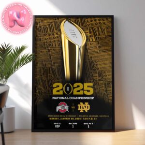 Ohio State Buckeyes Vs Notre Dame Fighting Irish Commemorative Tickets 2025 National Championship Matchups At Mercedes Benz Stadium In Atlanta Geogia On January 20th 2025 NFL Season Home Decor Poster Canvas