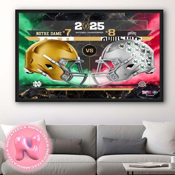 Ohio State Buckeyes Vs Notre Dame Fighting Irish College Football Playoff 2025 National Championship Matchup Home Decor Poster Canvas