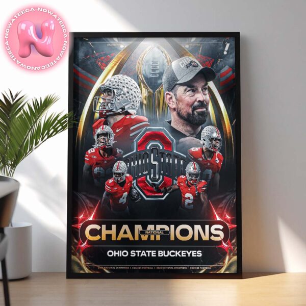 Ohio State National Champions Flag 2024-2025 College Football Playoff National Champions Home Decor Poster Canvas