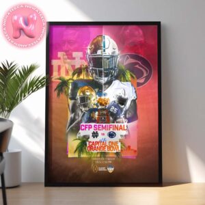 Orange Bowl Notre Dame Fighting Irish Vs Penn State Nittany Lions Matchup At Hard Rock Stadium Miami Gardens FL Head To Head NCAA Division Home Decor Poster Canvas