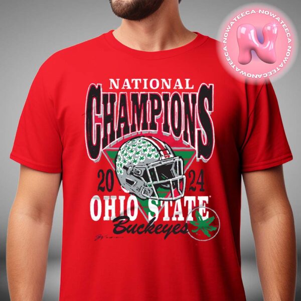 Red Ohio State National Champions Helmet 2024-2025 College Football Playoff National Champions Unisex T-Shirt