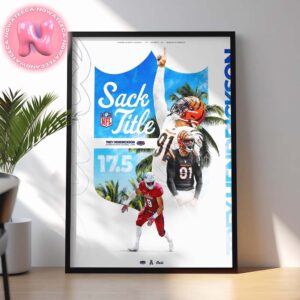 The NFL Sack King Trey Hendrickson Florida Atlantic Football 17.5 Sacks This Season Home Decor Poster Canvas