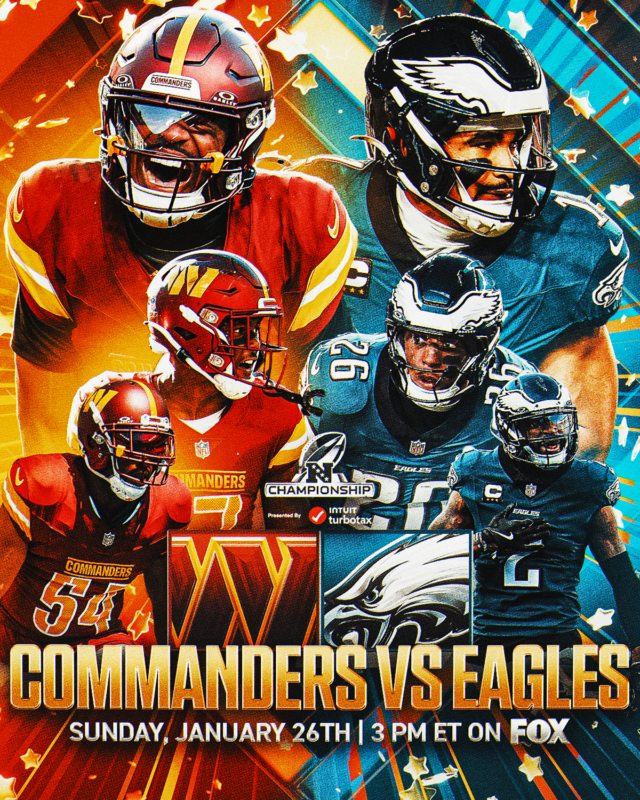 Washington Commanders Vs Philadelphia Eagles NFC Championship Matchups 2024 On Sunday January 26th