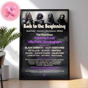 Back To The Beginning The Final Show Poster For Villa Park On Birmingham On Saturday 5th July 2025 Home Decor Poster Canvas