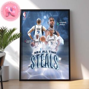 Chris Paul From San Antonio Spurs Has Surpassed Jason Kidd To Become The Player With The Second Most Steals In NBA History Behind John Stockton Home Decor Poster Canvas