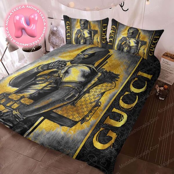 Deadpool x Gucci Monogram Luxury Pattern Bedding Set