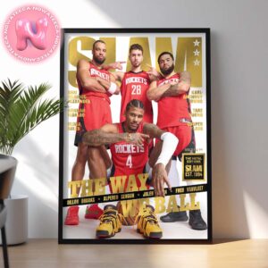 Gold Metal Slam 254 Houston Rockets The Way We Ball NBA Season Home Decor Poster Canvas