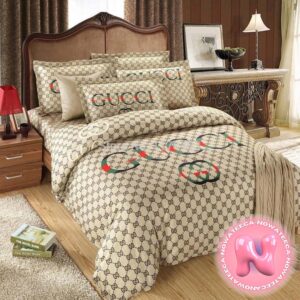 Gucci Luxury Monogram Pattern Big Logo Bedding Set