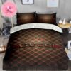 Gucci Luxury Monogram Big Logo Bee And Black With Vintage Monogram Background Bedding Set